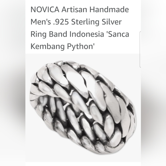 NWOT Sterling Silver woven unisex ring. Size 8. I just lowered the price. - Picture 1 of 7